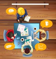 People working and meeting at the table vector