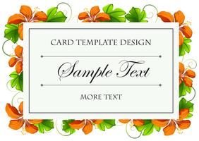 Card template with orange flowers vector