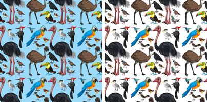 Seamless background with wild birds vector