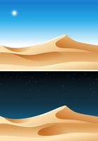 Escena diurna y nocturna del desierto vector