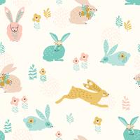 Vector seamless pattern with bunnies for Easter and other users.