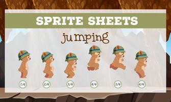 Sprite sheets jumping template vector