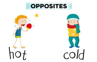 Opposite words for hot and cold vector