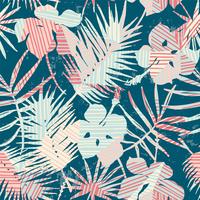 Seamless exotic pattern with tropical plants. vector