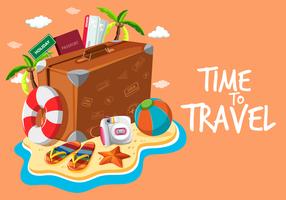 Set of travel object template vector