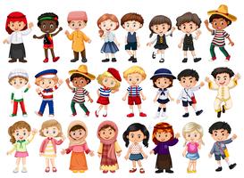 People and international costume vector