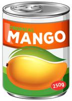 Una lata de jarabe de mango vector