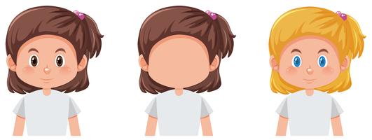 Set of girl different hairstyle vector