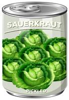 A Can of Pickled Sauerkraut vector