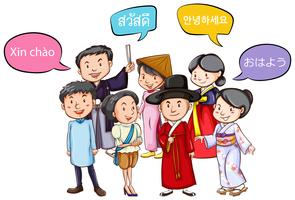 People greeting in different languages vector