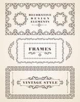 Conjunto de marcos y fronteras retro vintage. vector