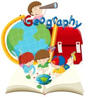 Students and geography subject vector