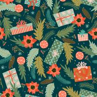 Christmas and Happy New Year seamless pattern. vector