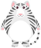 White tiger with round body vector