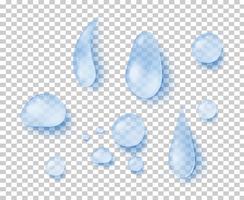 Different shapes of water drops