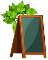 An empty menu board with plants vector