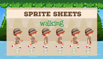 A sprite sheet walking game template