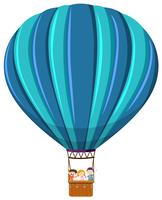 Children riding hot air balloon vector