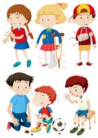 A set of children and accident vector