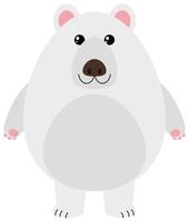 Oso polar con cara alegre. vector