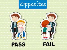 Opposite words for pass and fail vector