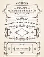 Set of Retro Vintage Frames and Borders. vector