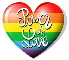 Power of love and rainbow heart vector