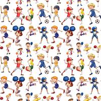 A seamless pattern of athlete vector