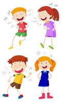 A Set of Kids Laughing  vector