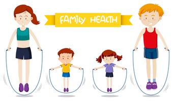 A family workout together vector