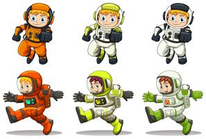 Jóvenes astronautas vector