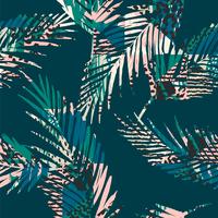 Trendy seamless exotic pattern with palm and animal prins vector