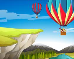 Travel by hot air balloon vector