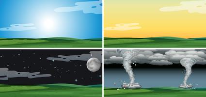 Set of landscape with different climate vector