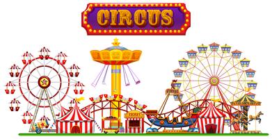 A Circus Fun Fair on White Background vector