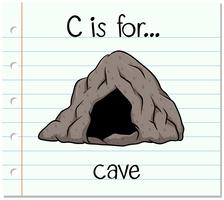 Flashcard letter C is for cave vector