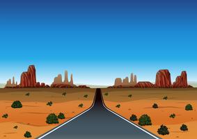 Viaje por carretera a través del desierto vector