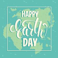 Earth Day concept with hand draw lettering. vector