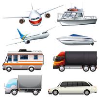 Different types of vehicles vector