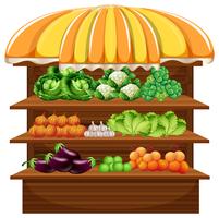 Vegetable on wooden shelf vector