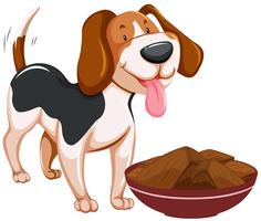 A Happy Dog with Food vector