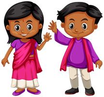 Indian boy and girl smiling vector