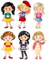 Girls from different countries vector