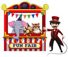 Animal Circus Show on White Background vector