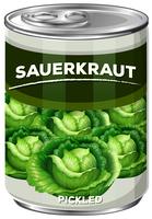 Can of pickled sauerkraut vector