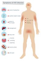 Human Anatomy Symptoms of HIV Infection vector