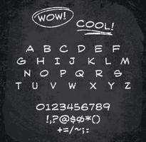 Vector illustration of chalked alphabet