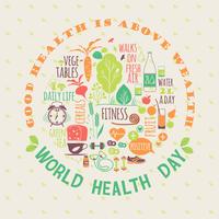 Ilustración de vector de día mundial de la salud.