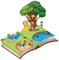 Open book playground theme vector