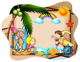Beach and banner vector